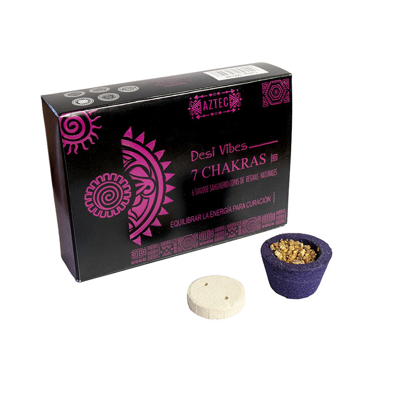 Sahumerio 7 Chakras Desi Vibes Carbón con resina