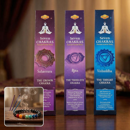 Set de 3 Sobres de Inciensos (21 Varillas) de 7 Chakras